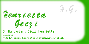 henrietta geczi business card